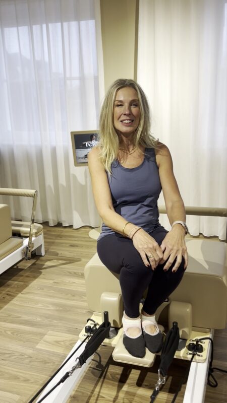 Mandy on the reformer at Reformed Pilates Chichester